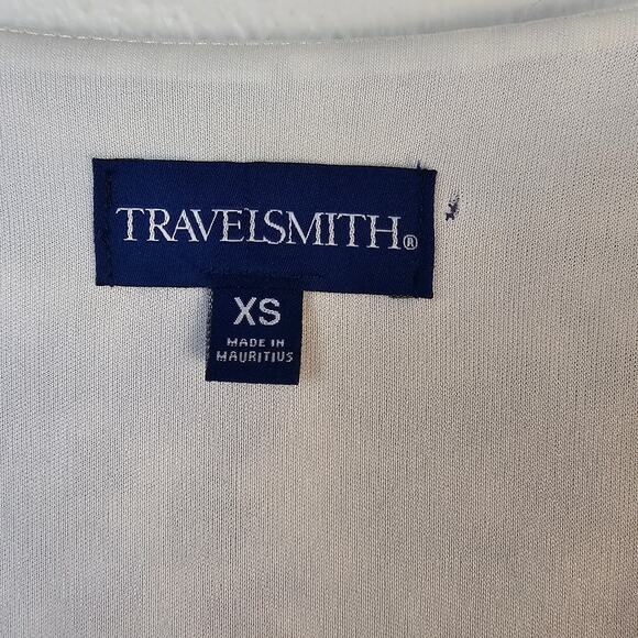 Travelsmith Dress Women's XS Blue Yellow Floral Faux Wrap Twist Waist Romantic - Picture 5 of 9